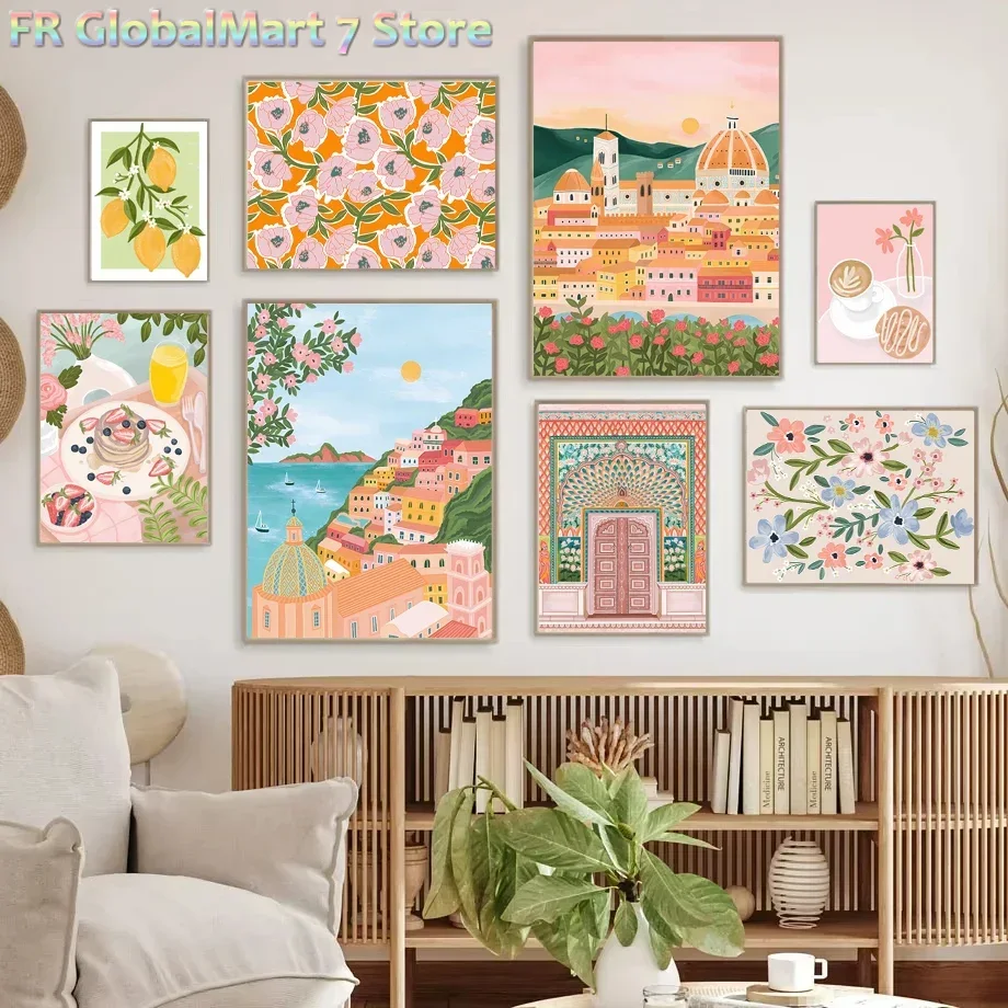 1pc Diamond painting  Santorin - Resin Art Wallpaper ulasan dan harga