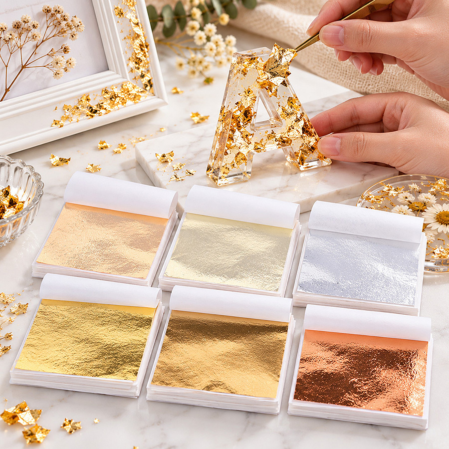 100 Sheets Golden Foil Paper f - Resin Art Wedding Gift ulasan dan harga