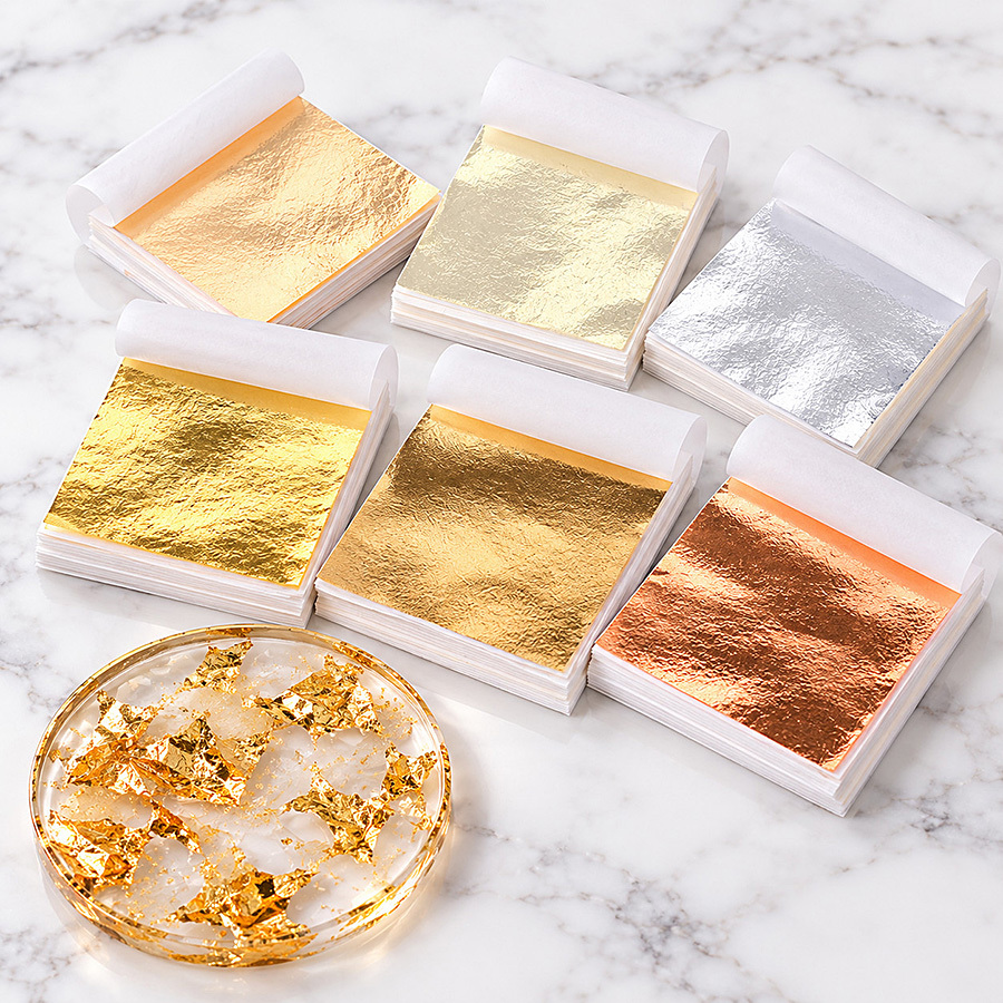 100 Sheets Golden Foil Paper f - Resin Art Wedding Gift ulasan dan harga