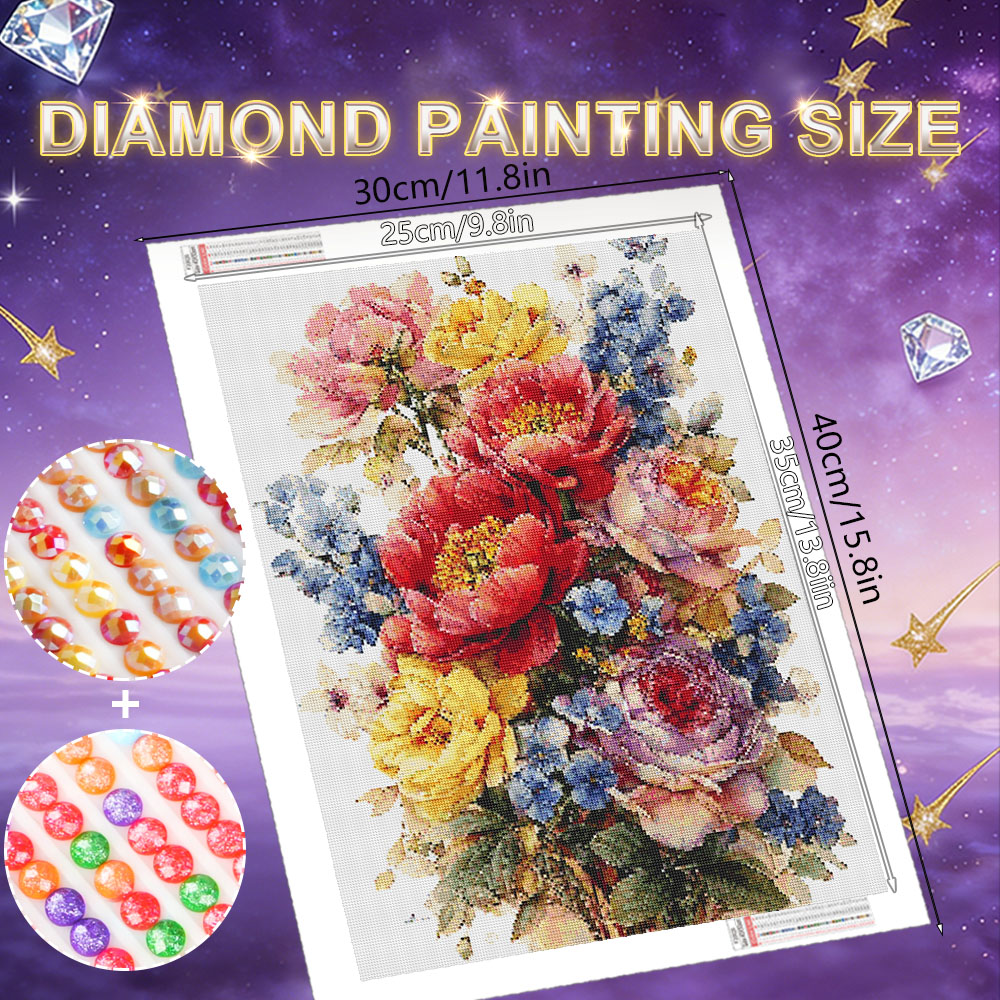 HUACAN Diamond Painting Kit Fl - Resin Art Rose ulasan dan harga
