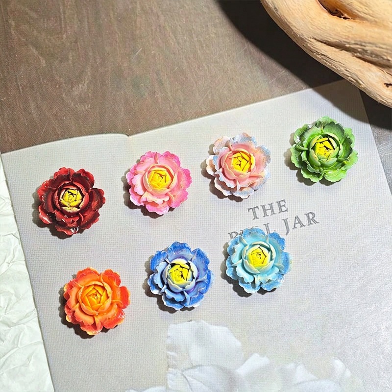 50pcs Mixed Color 3D Resin Ros - Resin Art Rose ulasan dan harga